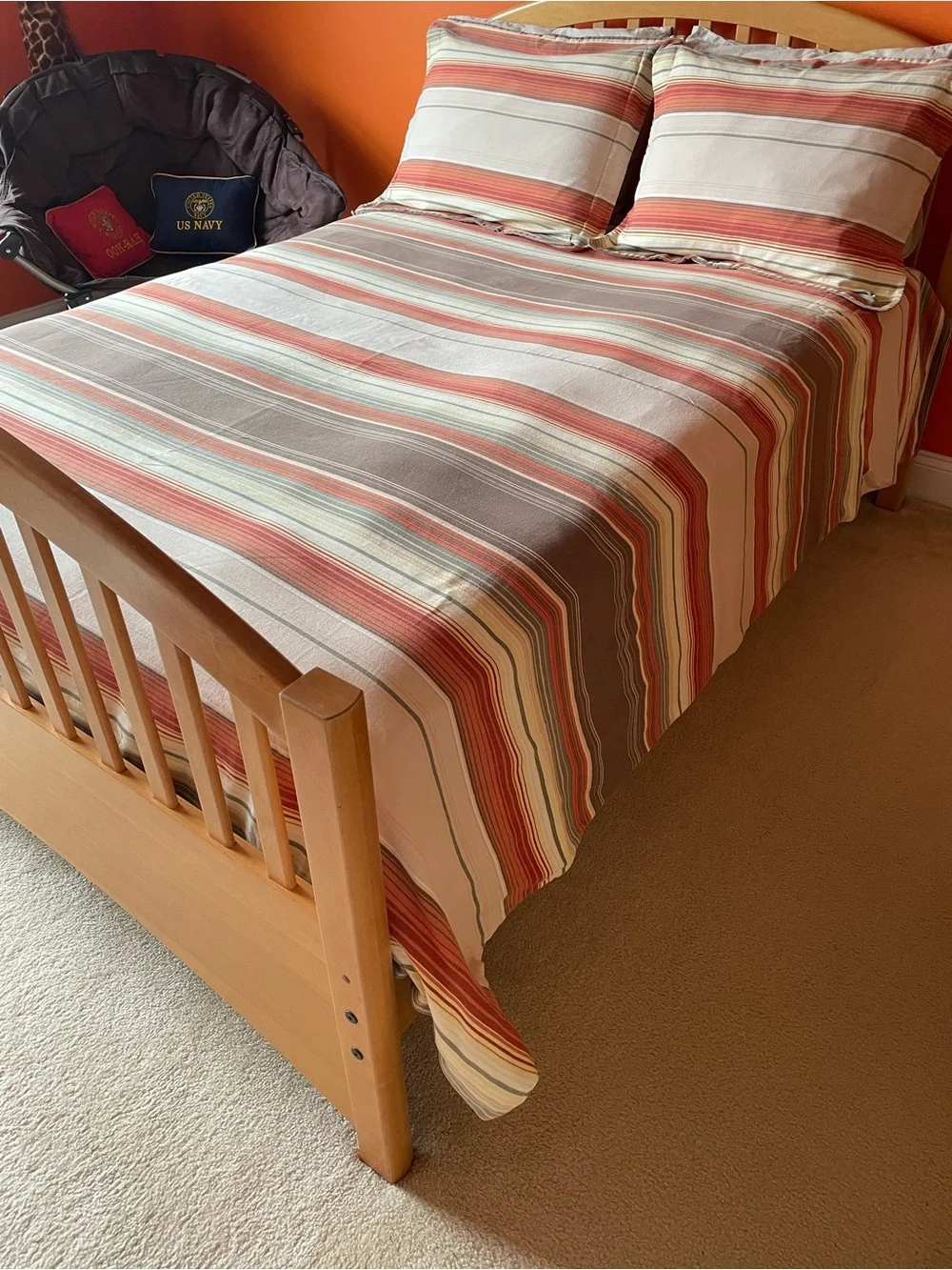 Pottery Barn Clayton Striped Full/Queen Duvet Cover and 2 Shams